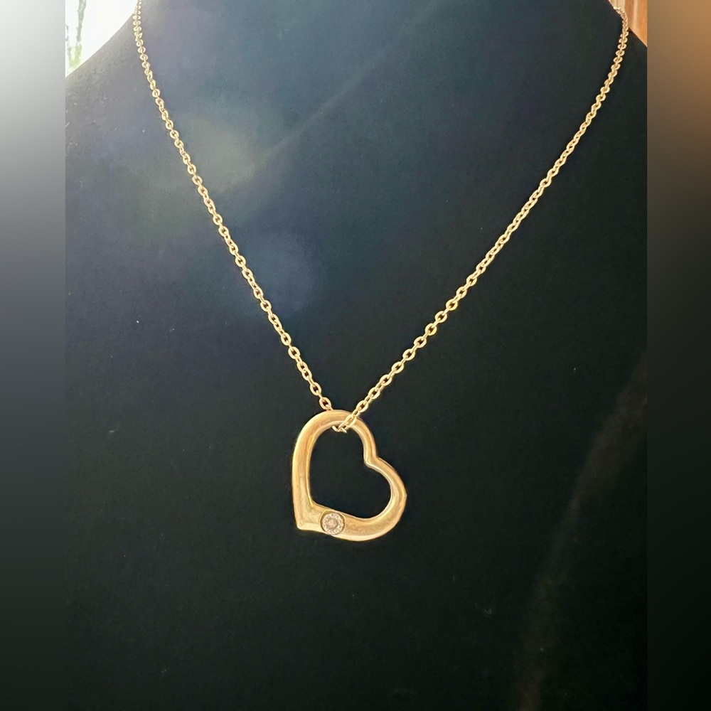 Gold Love Heart Pendant Necklace